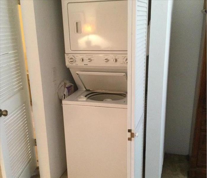 washer dryer unit overflow water damage in upstairs room in sacramento, water overflow restoration near me